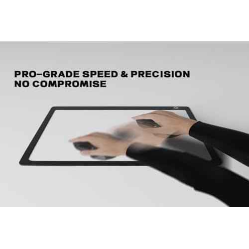 Glass Gaming Mouse pad,LED Illuminated Hard Mousepad for Gaming,Large Mouse pad 400mm * 300mm, Special Glass Surface to Improve Accuracy and Speed, Silicone Anti Slip(Azure Howl)