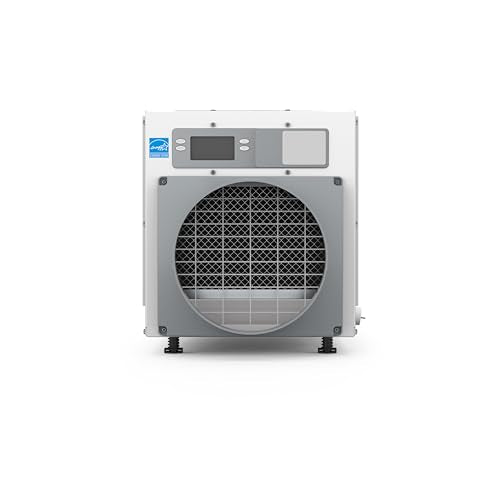 AprilAire E080 Whole House Dehumidifier for Basement & Crawl Space – 80-Pint High-Capacity Commercial Dehumidifier for Homes Up to 4,400 Sq. Ft. with Pump, Drain Hose, & Hanging Kit for DIY Install