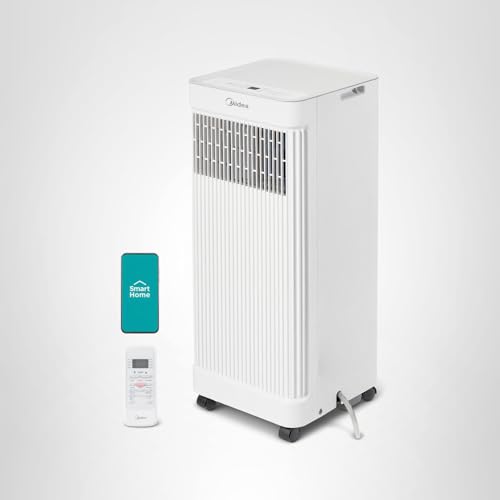 Midea 10,000 BTU ASHRAE (7,100 BTU SACC) Portable Air Conditioner, Smart Control, Cools up to 300 Sq. Ft., with Dehumidifier & Fan mode, Easy- to-use Remote Control & Window Installation Kit Included