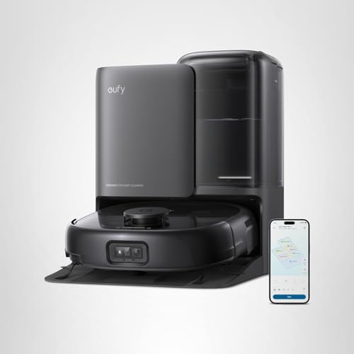 eufy Robot Vacuum E25, 20,000 Pa Turbo Suction,Roller Mop with HydroJet System, All-in-One Robot Vacuum and Mop Combo, Edge-to-Corner Cleaning, Zero-Tangle Design, AI Obstacle Avoidance (Upgraded)