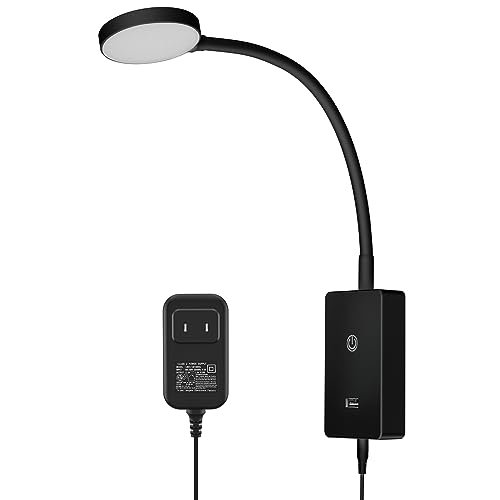 Touch Dimmable LED Wall Mounted Bedside Reading Light, Black Flexible LED Wall Reading Lamp for Nightstand in Bedroom, 120Â¡Ã Wide Angle Neutral White Lighting, with 5V2A USB Output Port
