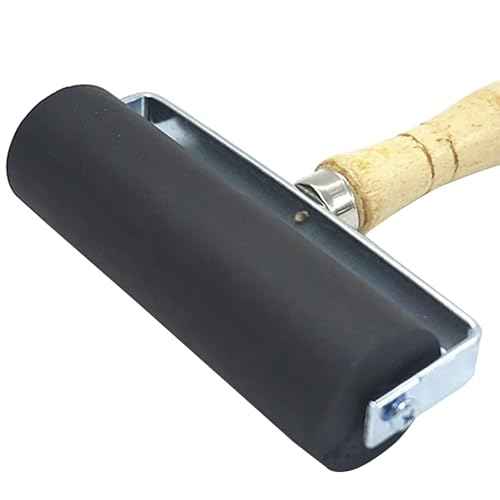 4 Pack Rubber Roller - Brayer Rollers with 3 Size for Crafting Brayer Rollers for Printmaking Brayer Tool Paint Brush Ink Applicator Art Craft Oil Painting Tool 1.4 in,2.4 in,4 in + 1 Scraper HRJZF