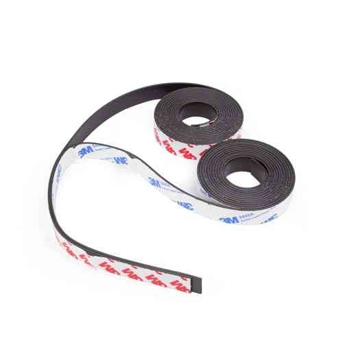 2 Rolls Magnetic Tapes, Flexible Magnet Strips with 3M Adhesive Backing, 10 Feet x 0.5"W Each Roll for DIY, Crafting, and Organizational Projects.