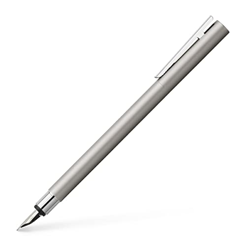 Faber-Castell NEO Slim Fountain Pen, Matte Stainless Steel - Fine