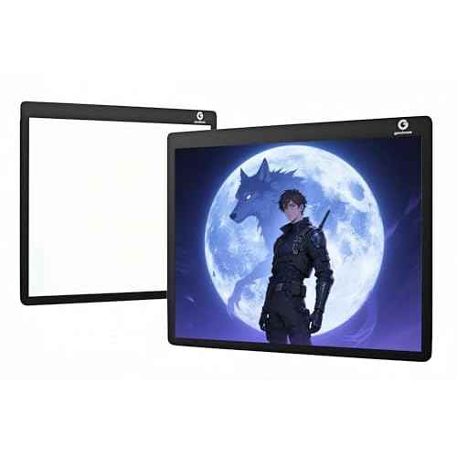 Glass Gaming Mouse pad,LED Illuminated Hard Mousepad for Gaming,Large Mouse pad 400mm * 300mm, Special Glass Surface to Improve Accuracy and Speed, Silicone Anti Slip(Azure Howl)