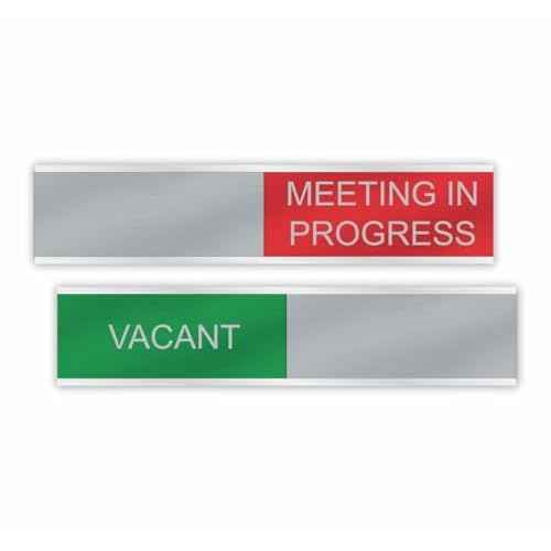 Vacant/Meeting In Progress Slider Sign, 10" x 2" (Red/Green)