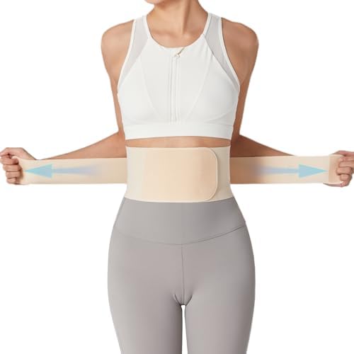 Ultra Thin Back Brace for Lower Back, Breathable Lightweight Back Brace for Women & Men, Adjustable Back Support Brace for Lower Back Pain Relief, Sciatica, Scoliosis, Herniated Disc (Beige, Large)