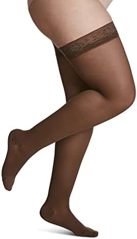 SIGVARIS Womenâs Style Sheer 780 Closed Toe Thigh-Highs w/Grip Top 20-30mmHg
