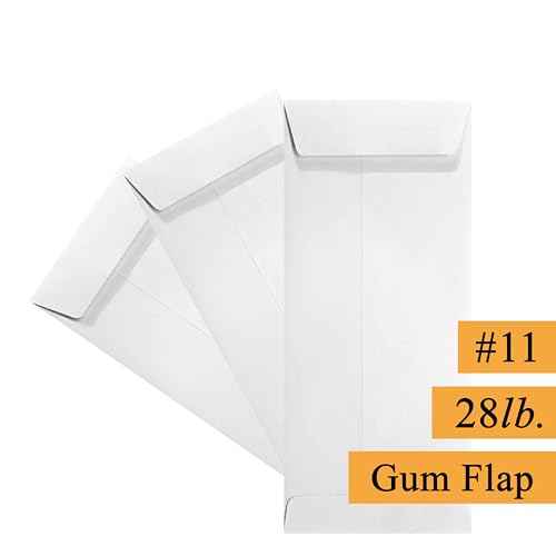 500 Cashier Depot #11 Policy (Open End) Envelope, 4 1/2 x 10 3/8, Sturdy 28lb. White, Stong Gum Flap, 500/Box