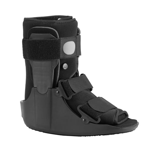 Short Walking Boot, Air CAM Fracture Boot Protection Walker with Plastic Molded Uprights Support for Sprained Ankle Injured Broken Foot Recovery Fits Left or Right Foot Medium