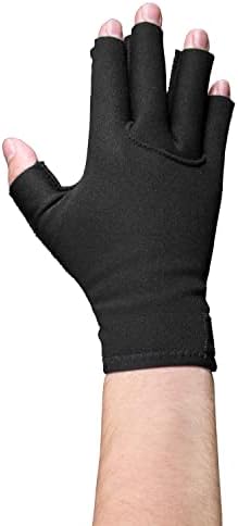 OTC Resting Splint Glove, 5 Finger Semi-Rigid Splints, Open Tips, Black, Right Hand, X-Large