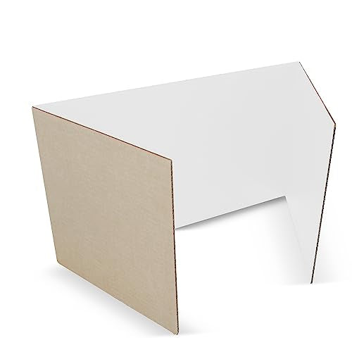 Flipside Products 12¡±x 48¡± White Study Carrels, Privacy Boards, Student Privacy and Focus Booth for The Classroom, Desk Divider Cubby for Tests, Made in USA - 24 Pack