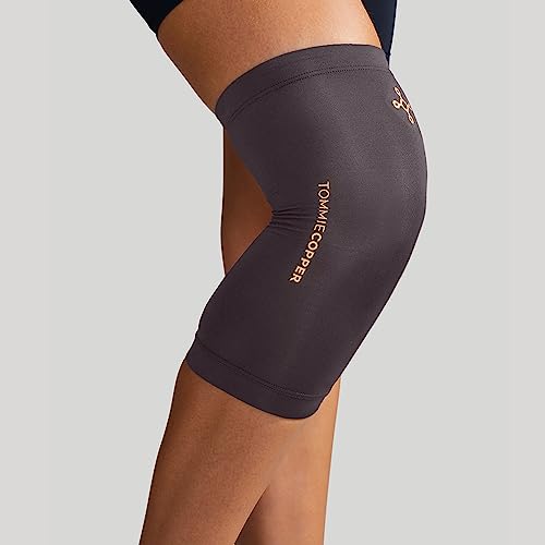 Tommie Copper Infrared Compression Knee Sleeve, Self Warming Knee Compression, Muscle Support & Stability, Slate Grey, 2XL