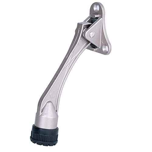 Door Stopper, Kick Down Door Stops for Heavy Doors, with Rubber Tip and Spring Lever, Adjustable, Easy to Set Down and Release, 4-Inch, for Wide Doors (4inch x 30pack, Satin Nickel)