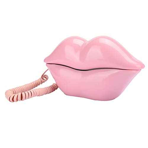 Zunate Decorative Lip Telephone, Desktop Landline Phone for Home Office, Creative European Style
