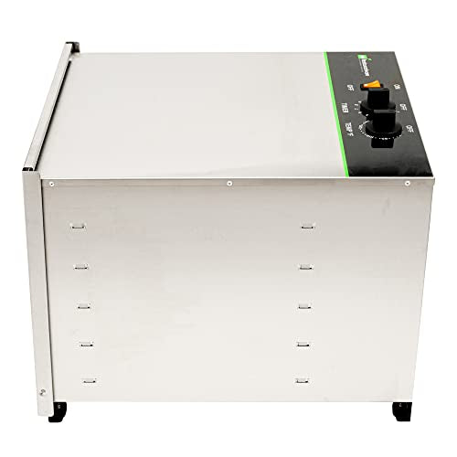 Restaurantware Hi Tek Food Dehydrator 1 Food Dryer Machine - 120V/1000W 10 Shelves Stainless Steel Dehydrator For Food Built-In Timer No-Slip Feet Removable Door