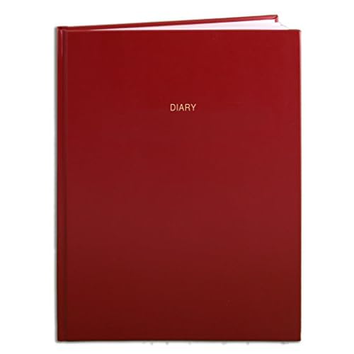 BookFactory Business Diary Universal Dates - for Any Year (384 Pages - 8 1/2'' x 11'') Red Cover Section Sewn Hardbound (CAL-384-7CS-LR(Diary))