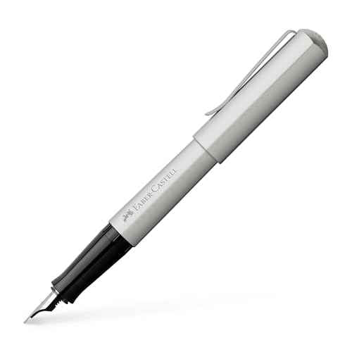 Faber Castell HEXO Fountain Pen, Matte Silver - Fine