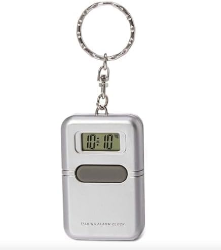 NADOBA Talking Watches for The Blind â Easy to Use Talking Clock for Blind Elderly with LCD Display, Built-in Alarm, Compact & Portable Design, Keychain with Voice Announcement, Good Volume