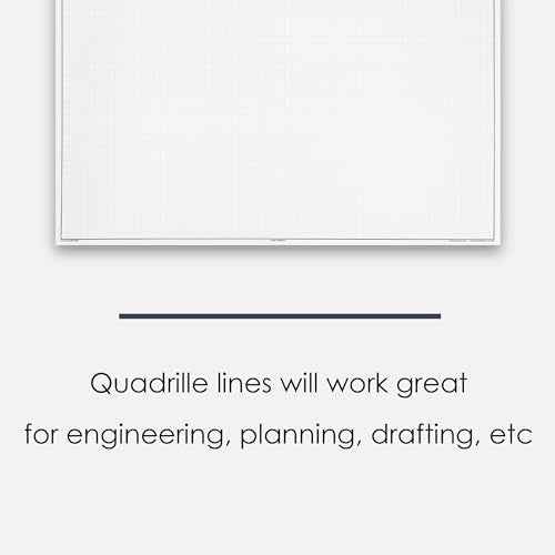 GeekNavy 11" x 17" Quadrille Graph Paper 50 Sheets Landscape - 0.25" 4x4 Square Grid, Blueprint, High Brightness, Border-Outlined, Large Drafting (1-Pack)