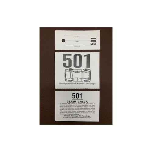 3 Part Valet Parking Tickets (1000 Tickets) on 110lb Card Stock with Car Diagram¡¦