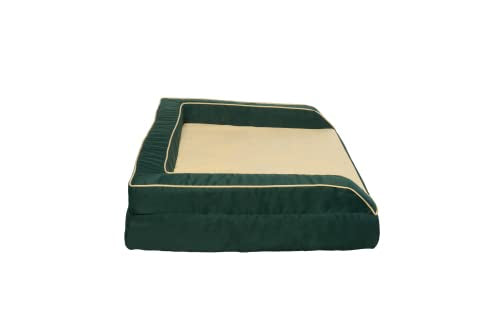 Wag Premium Pet Dog Bed | Multi Layer Construction with Cooling Energy Gel and Copper Infusion | Machine Washable Cover and Water Resistant Inner Liner | Large, Pine Green