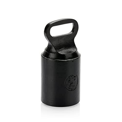 CRAFTSMAN ROAD Cast Iron Door Stop ? Decorative, Weighted Heavy Door Weight ? 4lb Antique Free Standing ? 6Â¡Â± x 3Â¡Â± Non Slip Cast Iron Door Stopper with Handle (Black)