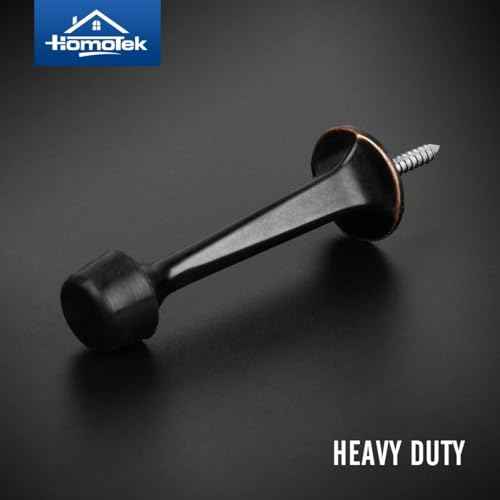 HOMOTEK 36 Pack Heavy Duty Solid Rigid Door Stop with Soft Rubber Tip, Zinc Die Cast Door Stopper Protect Wall & Door, Oil Rubbed Bronze