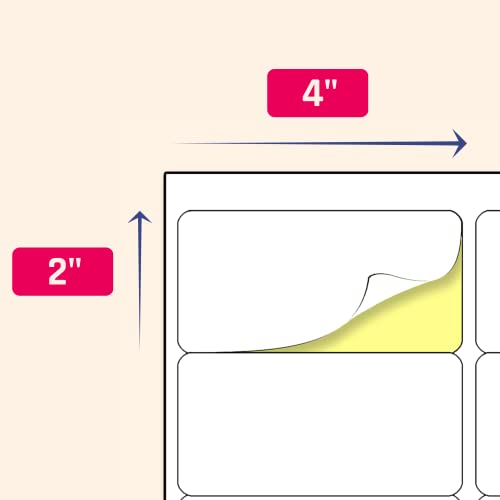 (2" x 4") 200 Sheets, Printable White Sticker Labels, Laser/Inkjet Printing - Matte, 10 per Page