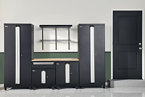 ClosetMaid ProGarage Base Cabinet with Wheels, Drawer, Two Doors, Lock and Shelf, for Garage Storage, Heavy Duty Steel, Black