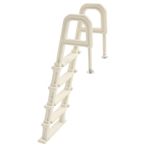 VEVOR Swimming Pool Ladder, 75°Inclined 5-Step Double Handrails Stair, Non-Slip Heavy Duty Steps, Load Capacity 300 lb, for 48-54 in Inground & Above-Ground Pools of Any Deck Surface Indoor & Outdoor