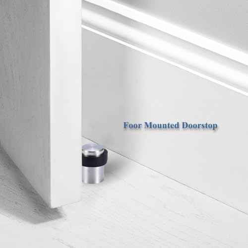 10 Pack Door Stop Floor Mount Door Stopper Stainless Steel Rubber Door Stop Height 1.8" for Home Office Hotel etc