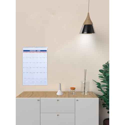 2026 Wall Calendar - January 2026 - December 2026, 12 Monthly Hanging Calendar, 2026 Planner, Size 11" x 17", Spiral Binding, Holidays, Julian Dates, Large Blocks, Twin-Wire Binding, Hanging Hook