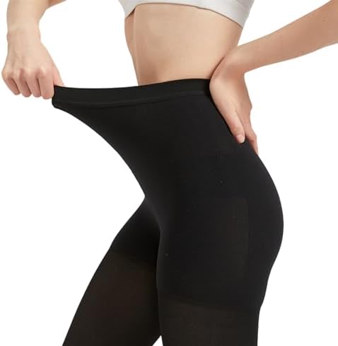 Up to 5X-Large Plus Size Compression Pantyhose for Women 20-30 mmHg - Open Toe Compression High Waist Tights for Lymphedema, Varicose Veins Circulation, Post Surgery - Black