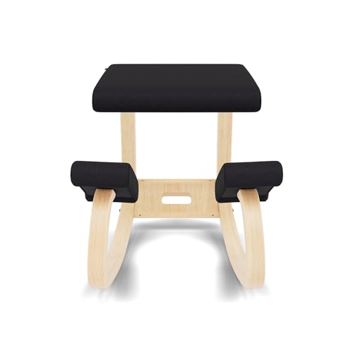 Varier Variable Natural/Black Ergonomic Office Kneeling Chair for Desk – Back Pain Relief, Rocking Seat for Home, Study & Posture Support – 10 Year Quality Guarantee