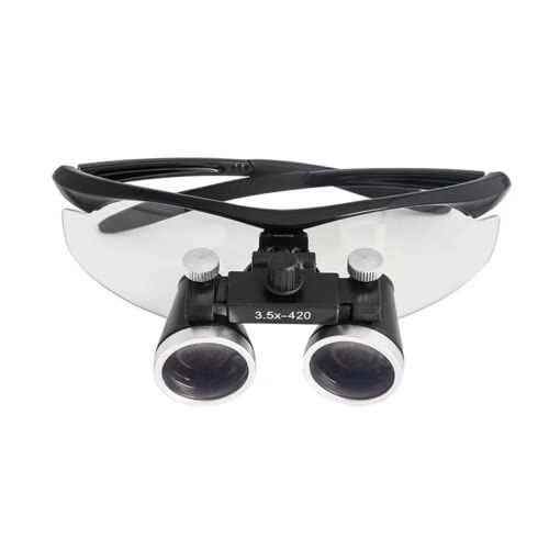 3.5X 420 Binocular Loupes Magnifier Glasses Blue + LED Head Light