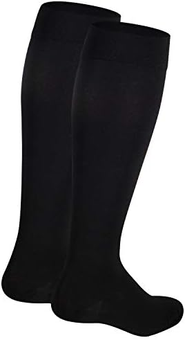 NuVein Medical Compression Stockings, 20-30 mmHg Support for Women & Men, Knee Length, Closed Toe, Black, Small