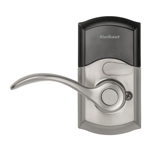 Kwikset SmartCode 955 Pembroke Light Commercial 10-Button Keypad Electronic Lever, Convenient Keyless Entry, 3-Year Battery Life and High Traffic Durability in Satin Nickel