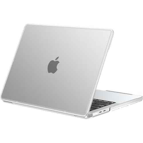 BlueSwan Anti-Cracking Hard Shell Case Compatible with MacBook Pro 14-inch M5 2025 2024-2021 Release M4 M3 M2 M1 Pro/Max Chip, Anti-Fingerprint Soft TPU Bumper, Frosted White