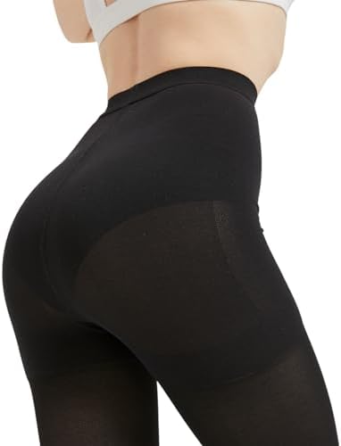 Plus Size 3X-Large Opaque Compression Pantyhose for Women 15-20 mmHg - Graduated Compression Tights with Open Toe for Post Surgery Recovery, Lymphedema, Swelling - Black