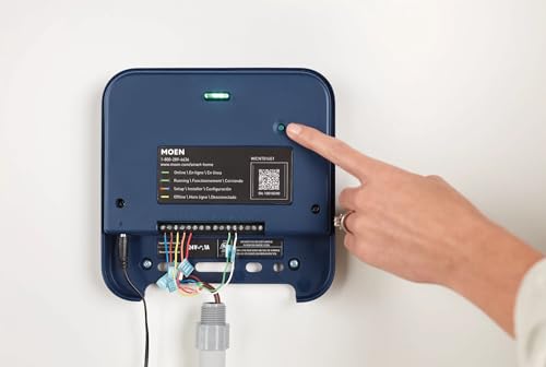 Moen 8-Zone Smart Sprinkler Controller, Wi-Fi Connectible Smart Irrigation System with Automatic Water Timer, WICNT008G1USA