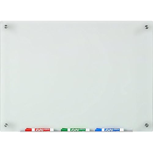 Audio-Visual Direct Frosted Glass Dry-Erase Board Set - 2' x 1.5' - Includes Hardware & Marker Tray (Non-Magnetic)