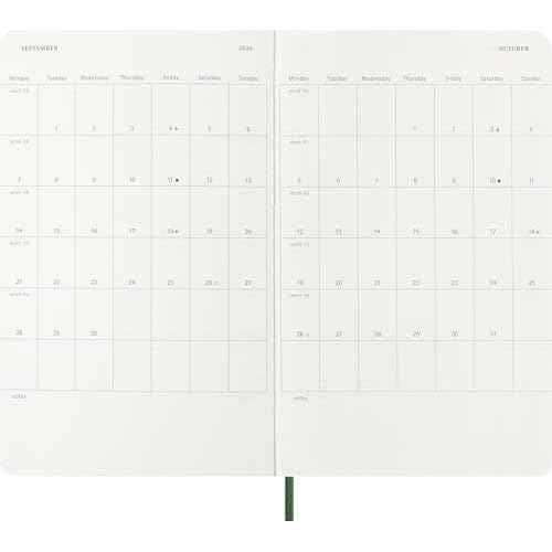 Moleskine Classic 12 Month 2026 Weekly Planner, Soft Cover, Large (5" x 8.25"), Myrtle Green, 144 pages