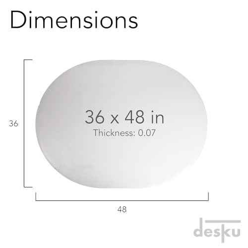 DESKU Super Oval Desk Chair Mat ? Heavy-Duty PVC Mats for Carpet Floor Protection, Clear, 36" x 48" Inches, Made in The USA