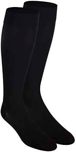 NuVein Medical Compression Stockings, 20-30 mmHg Support for Women & Men, Knee Length, Closed Toe, Black, Large