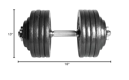 CAP Barbell 200-Pound Adjustable Dumbbell Weight Set, Black