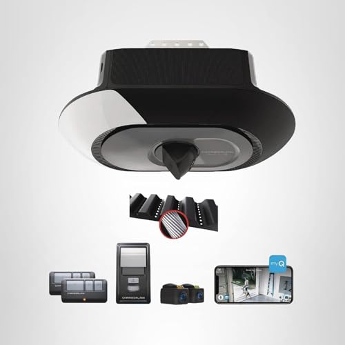 Chamberlain B4643T Smart Built in Camera-myQ Smartphone Controlled-Ultra Quiet, Strong Belt Drive, Blue Garage Door Opener