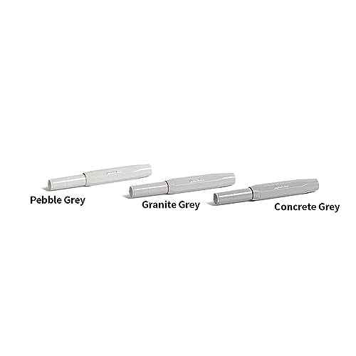 Kaweco SKYLINE Fountain Pen Granite Grey, Fine Nib Sport Octagonal Clip Chrome