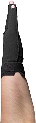 OTC Resting Splint Glove, 5 Finger Semi-Rigid Splints, Open Tips, Black, Right Hand, X-Large