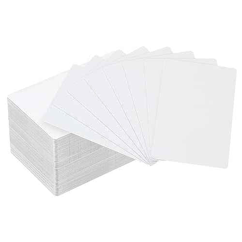 PATIKIL 200 Pack Sublimation Metal Business Cards Blank, 0.45mm Thick 3.4x2.1 Inch Aluminum Printable Name Card for Custom DIY Print, White